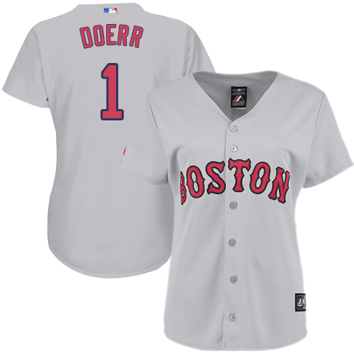 Women's Majestic Boston Red Sox #1 Bobby Doerr Replica Grey Road